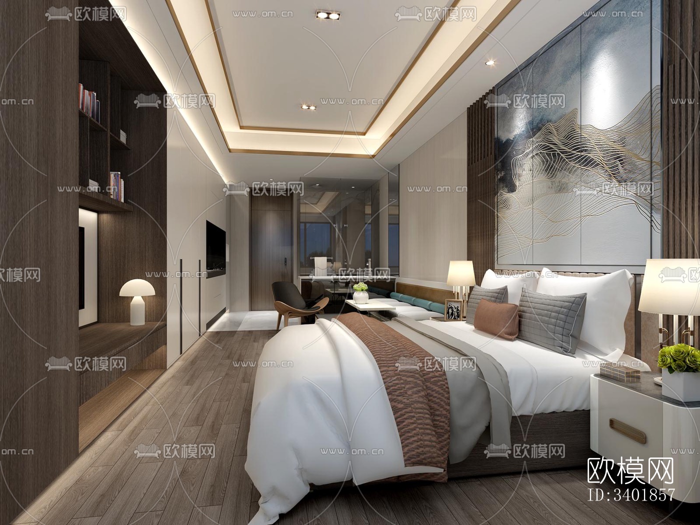 现代大平层效果图下载（渲染图10）