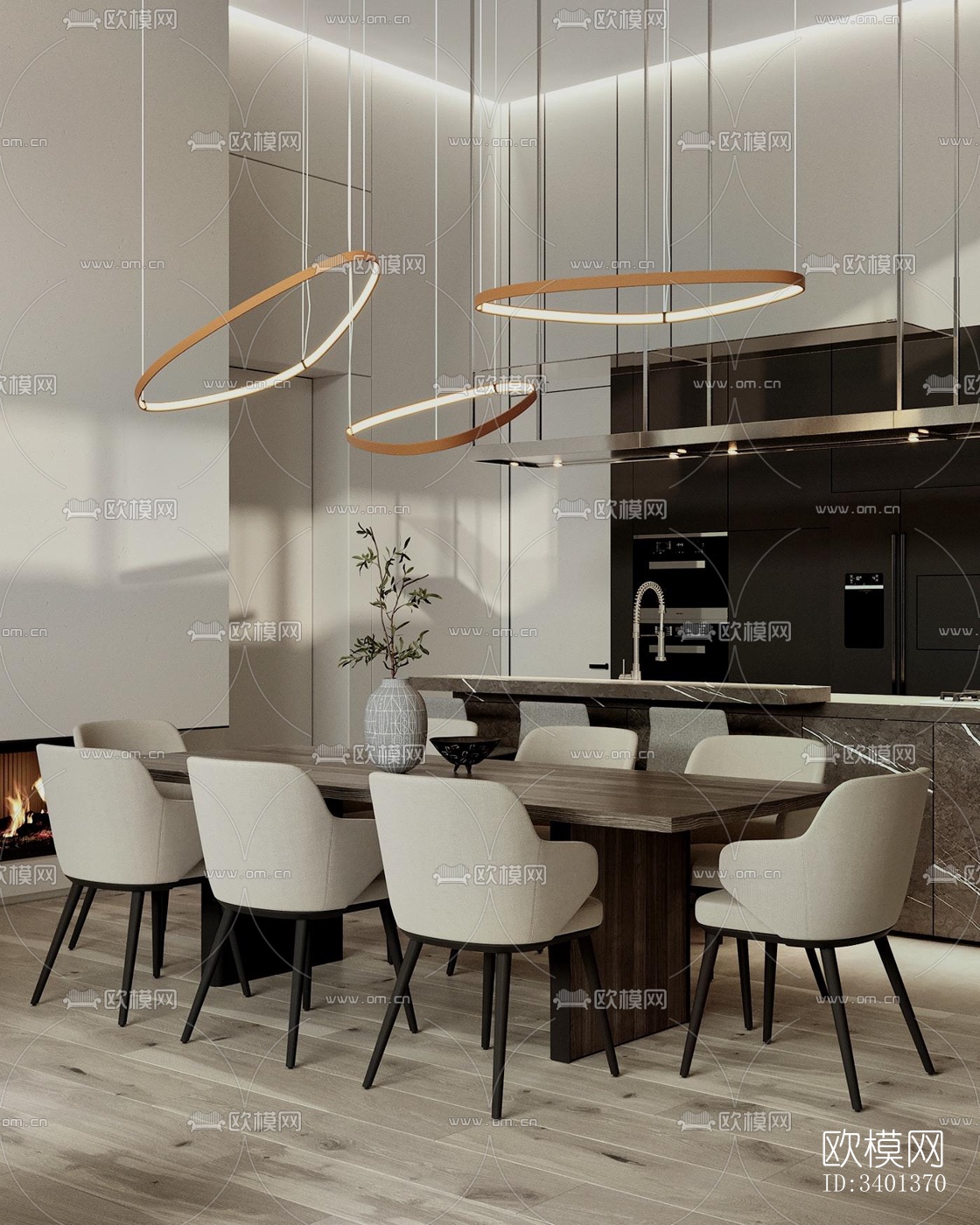 现代大平层效果图下载（渲染图8）