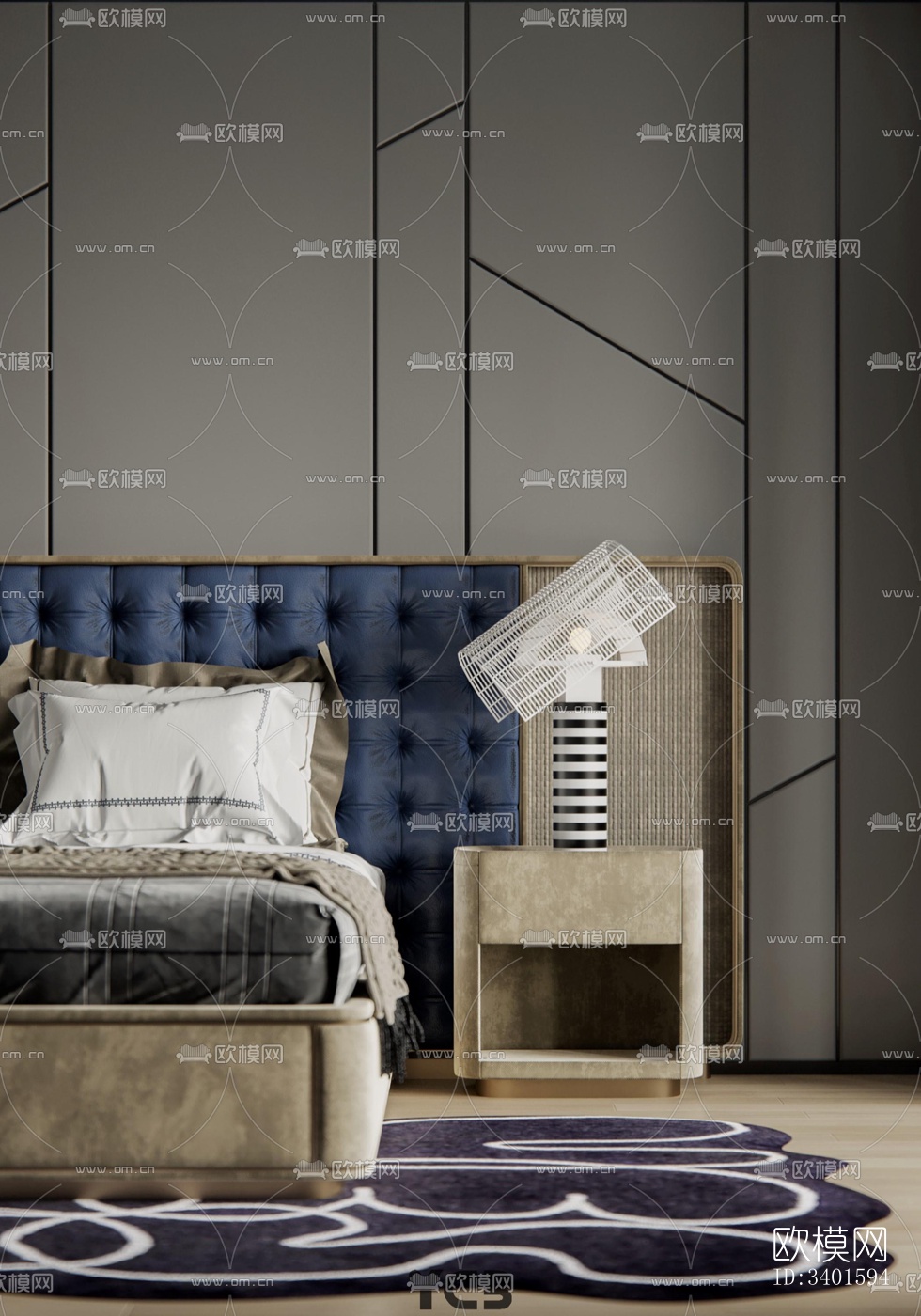 现代大平层效果图下载（渲染图5）