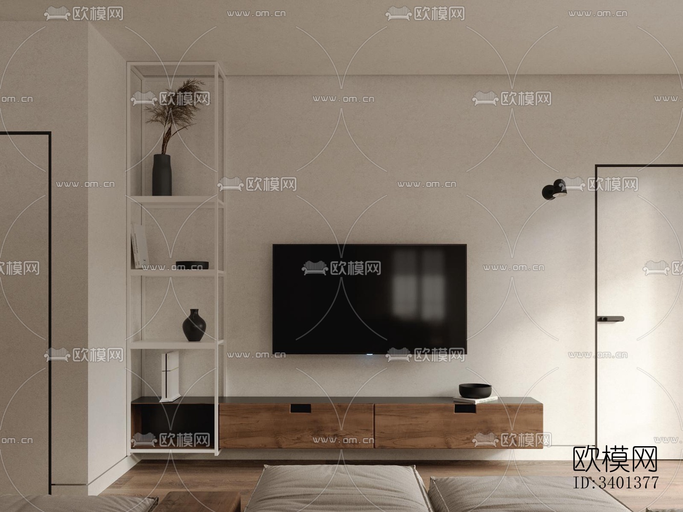 现代大平层效果图下载（渲染图7）