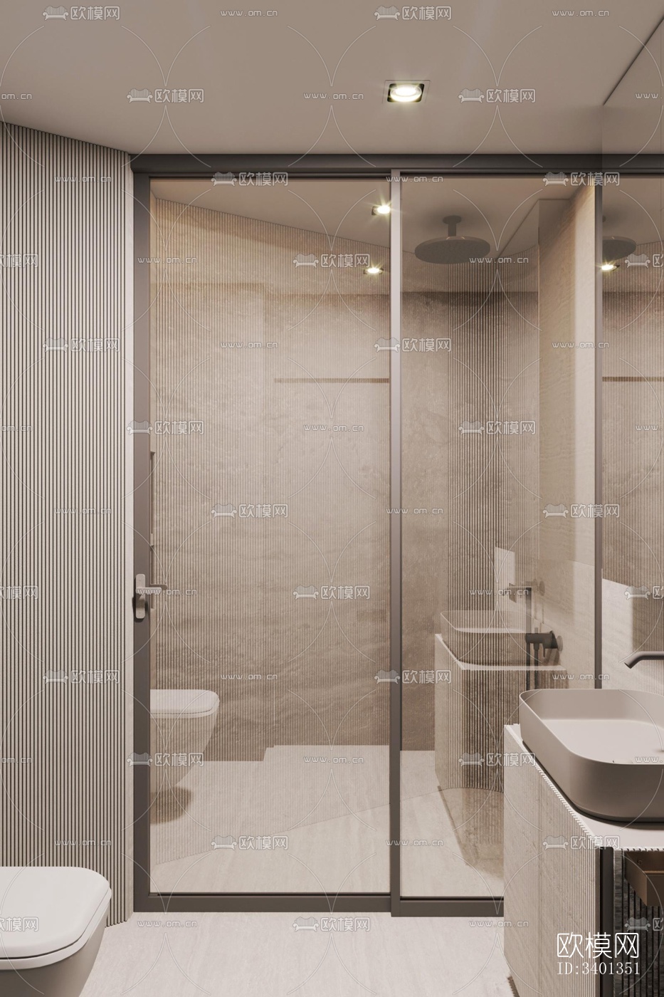 现代大平层效果图下载（渲染图11）