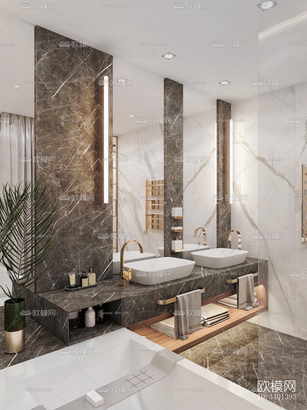 现代大平层效果图下载（渲染图7）