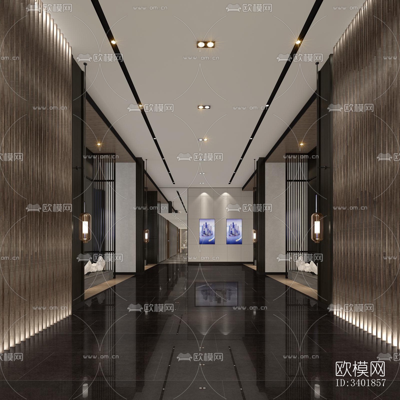 现代大平层效果图下载（渲染图8）