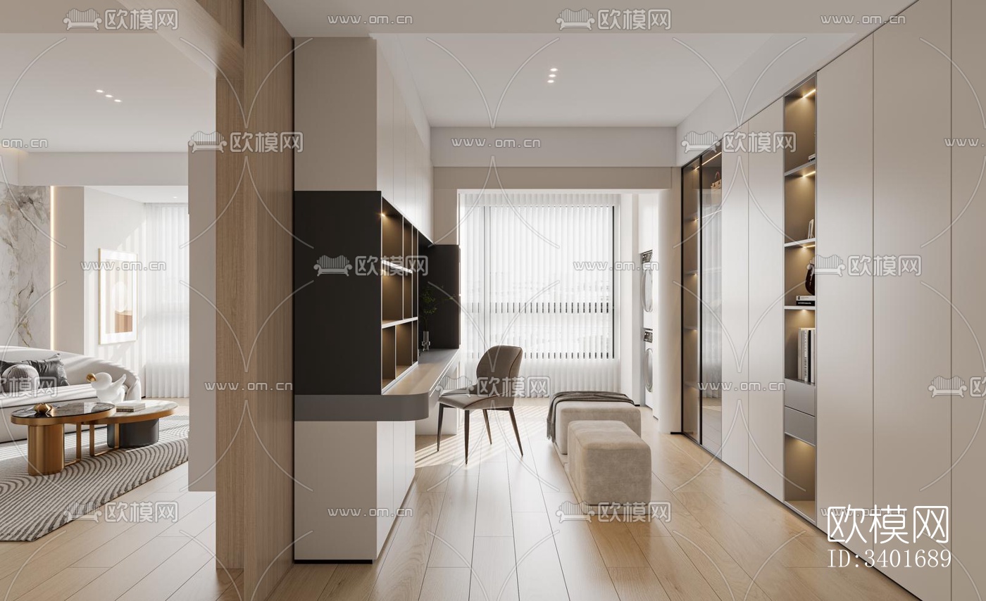 现代大平层效果图下载（渲染图5）