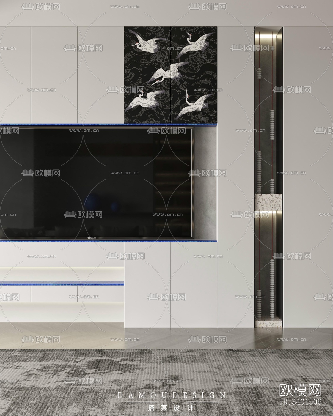 现代大平层效果图下载（渲染图7）