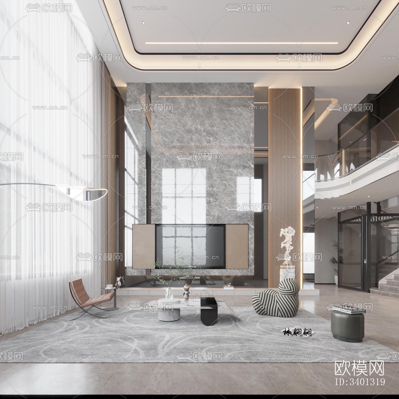 现代别墅效果图下载（渲染图1）