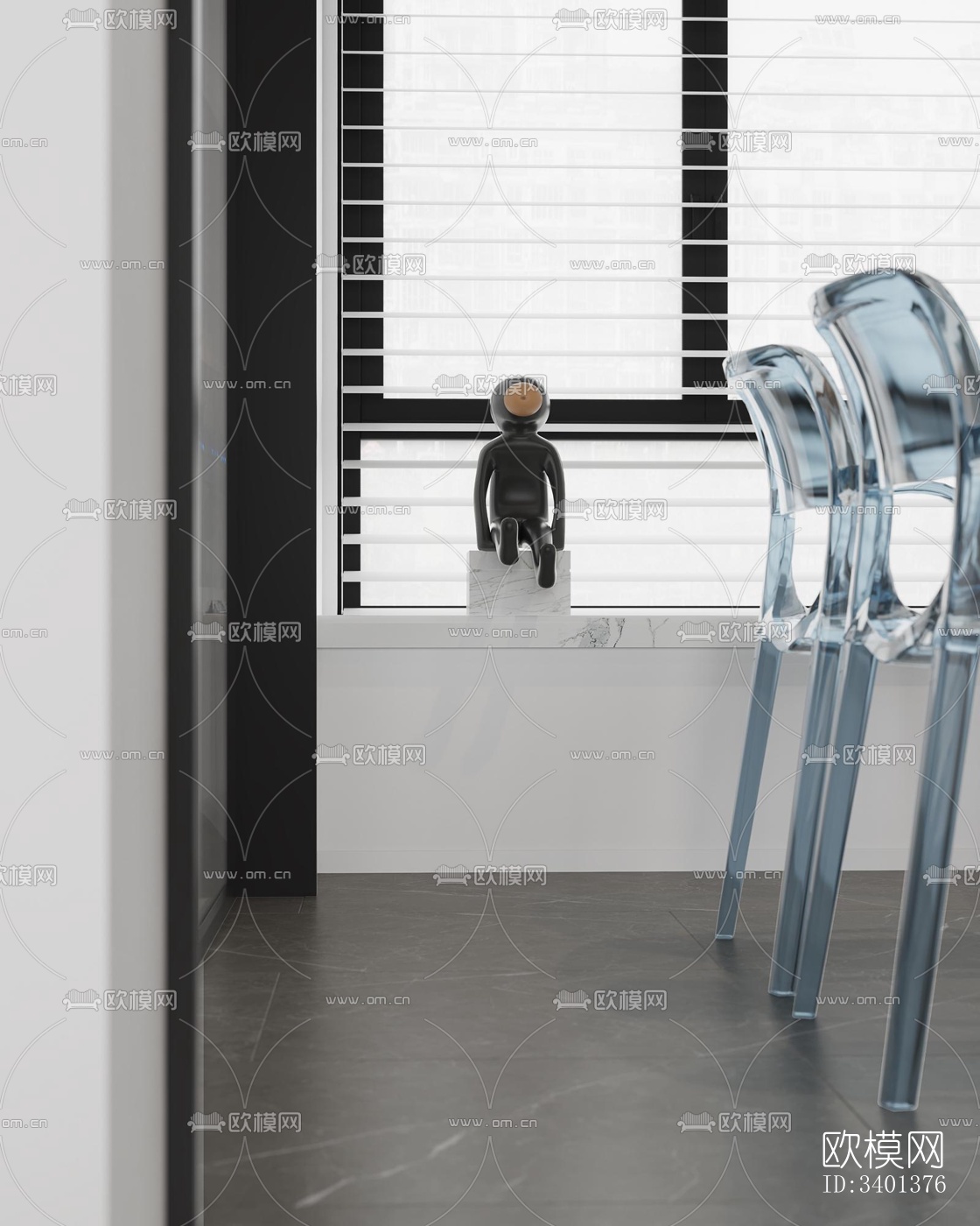 现代大平层效果图下载（渲染图5）