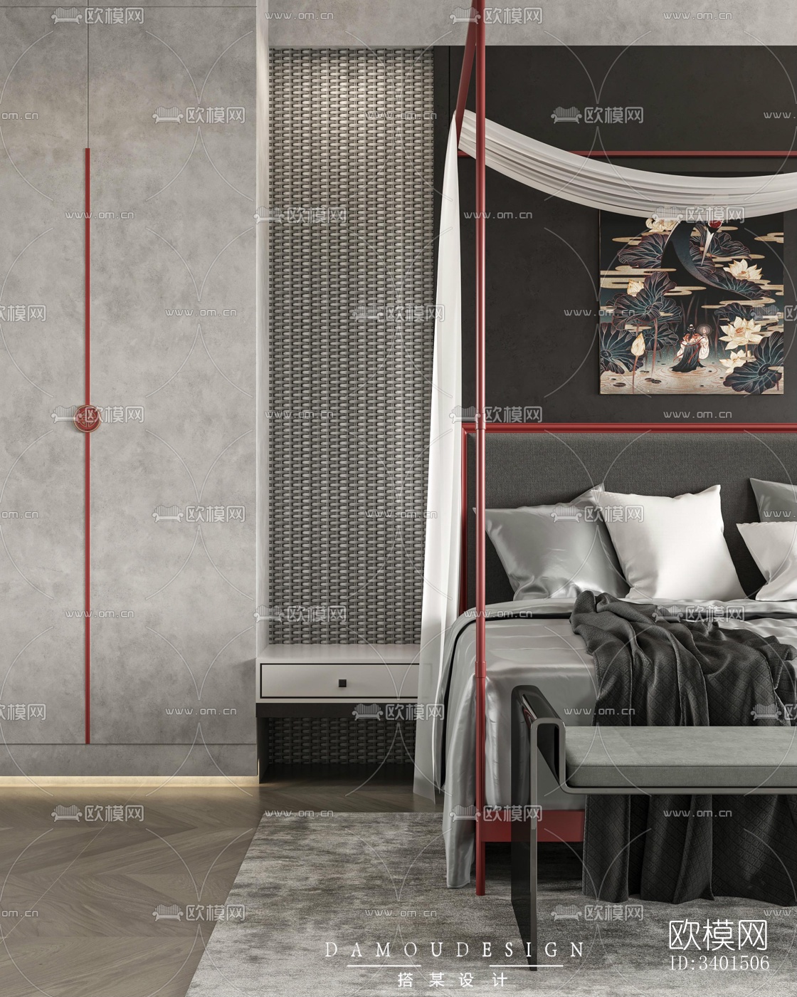 现代大平层效果图下载（渲染图3）