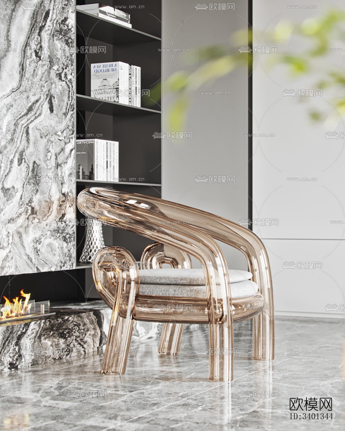 现代大平层效果图下载（渲染图8）