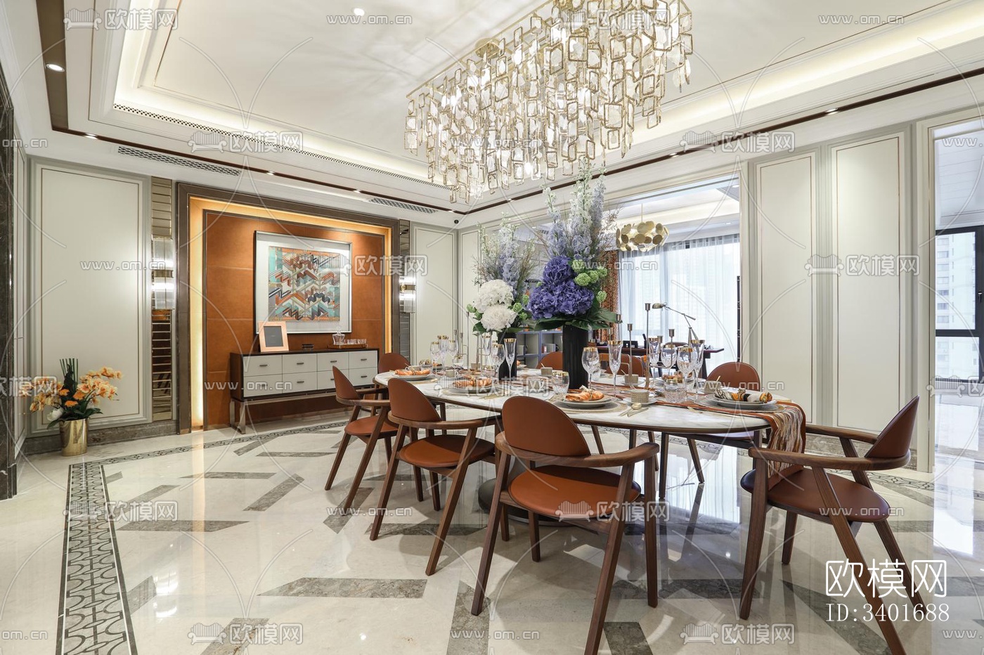 现代大平层效果图下载（渲染图10）