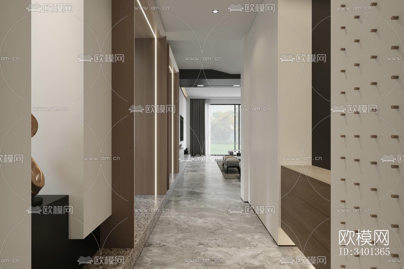 现代大平层效果图下载（渲染图7）