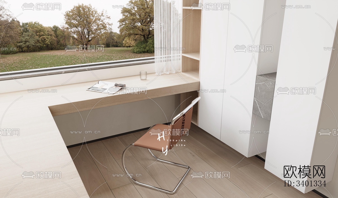 现代大平层效果图下载（渲染图11）