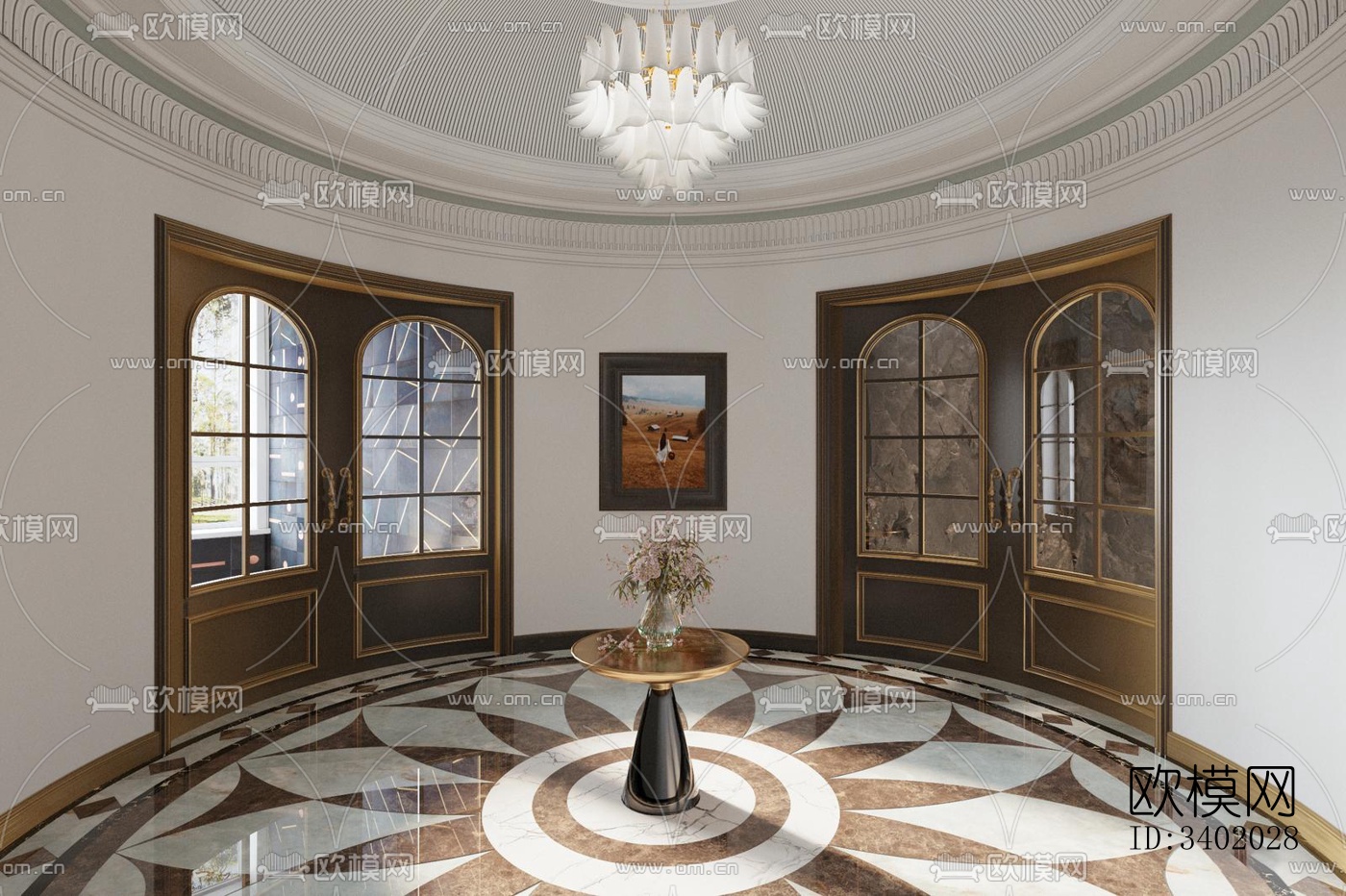 现代大平层效果图下载（渲染图10）