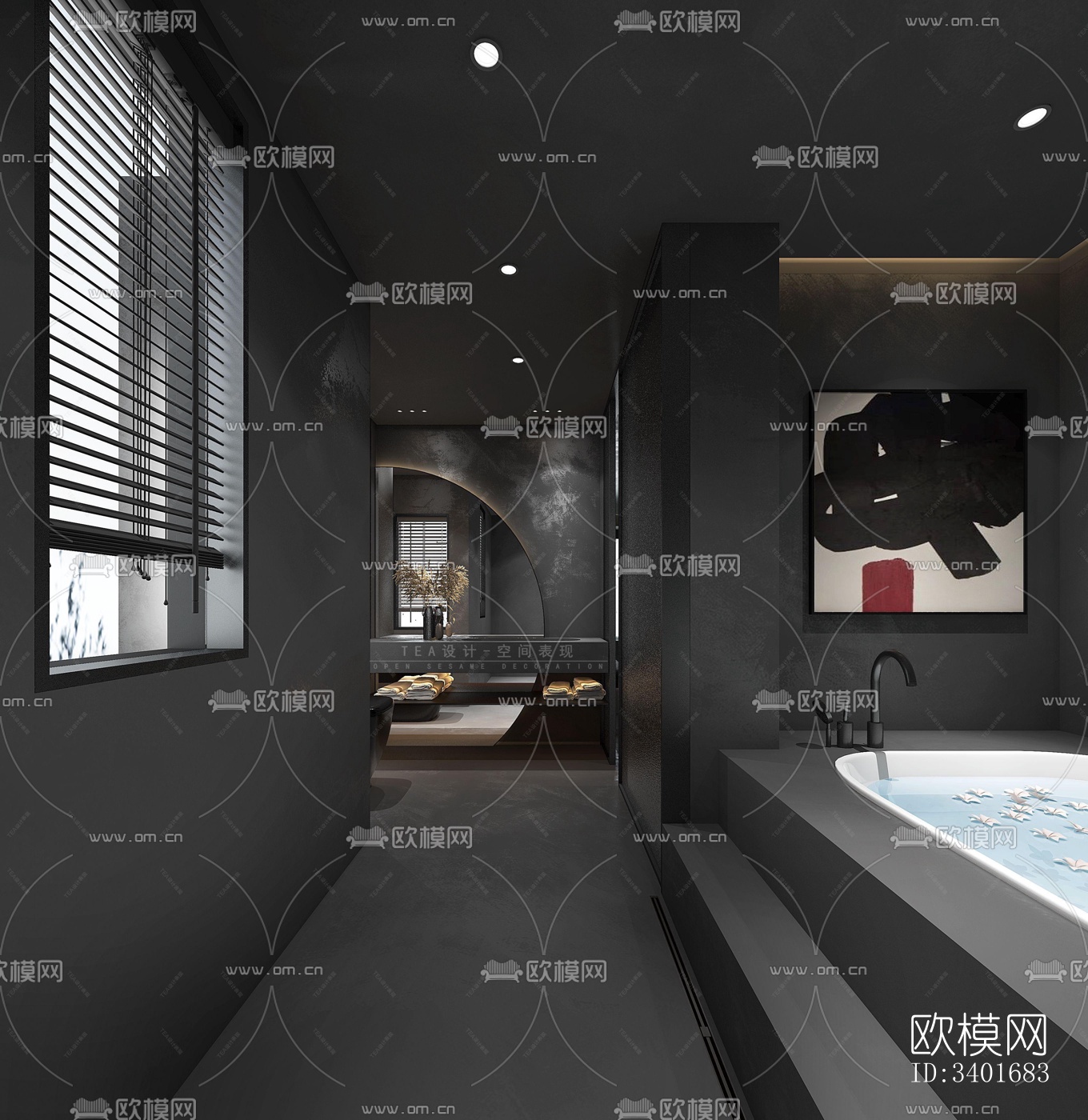 现代大平层效果图下载（渲染图7）