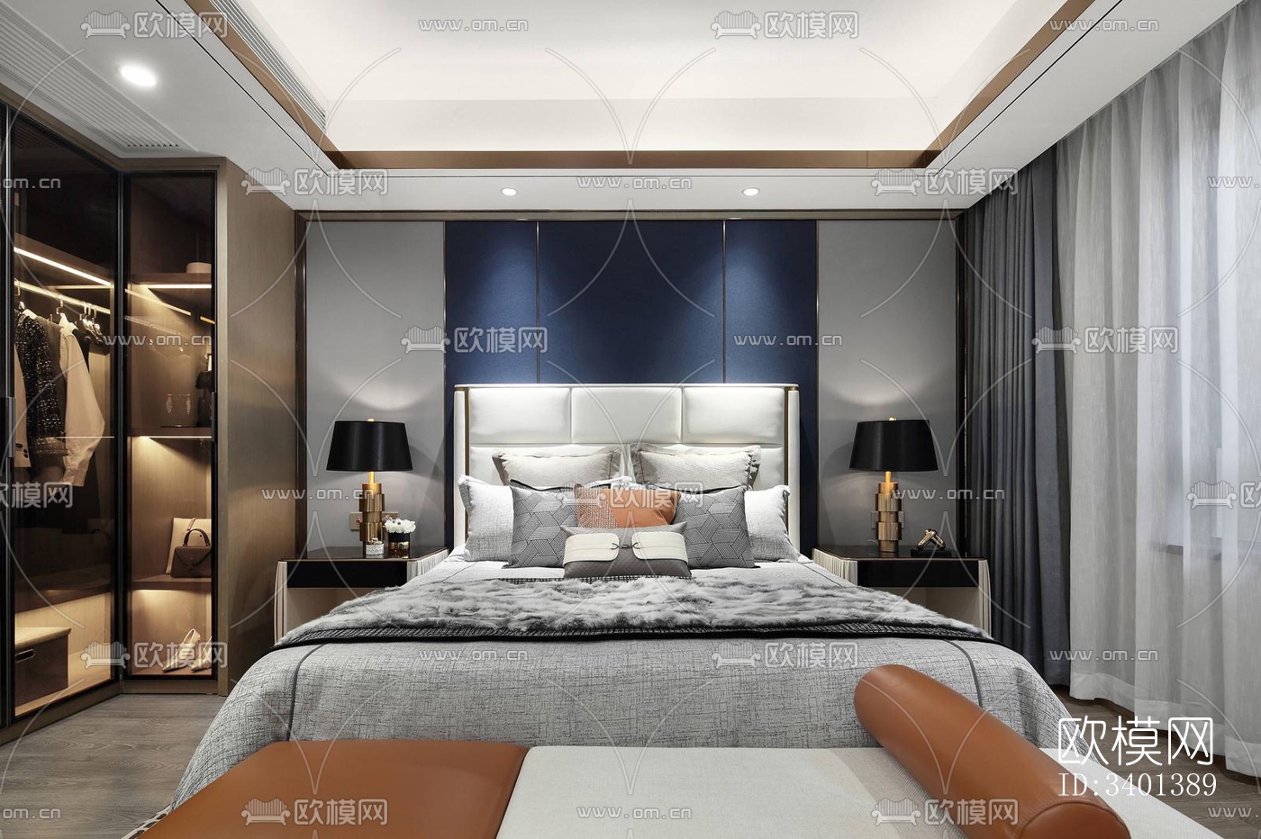 现代大平层效果图下载（渲染图5）