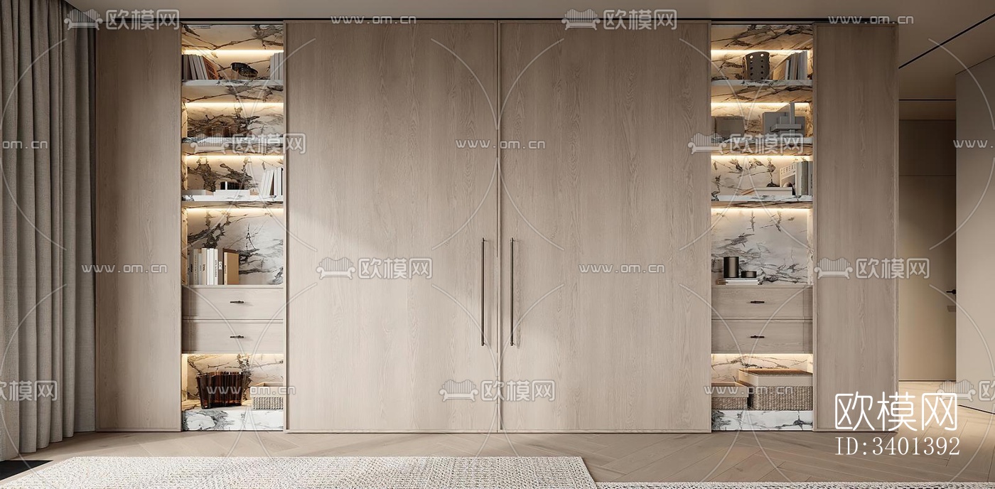 现代大平层效果图下载（渲染图14）