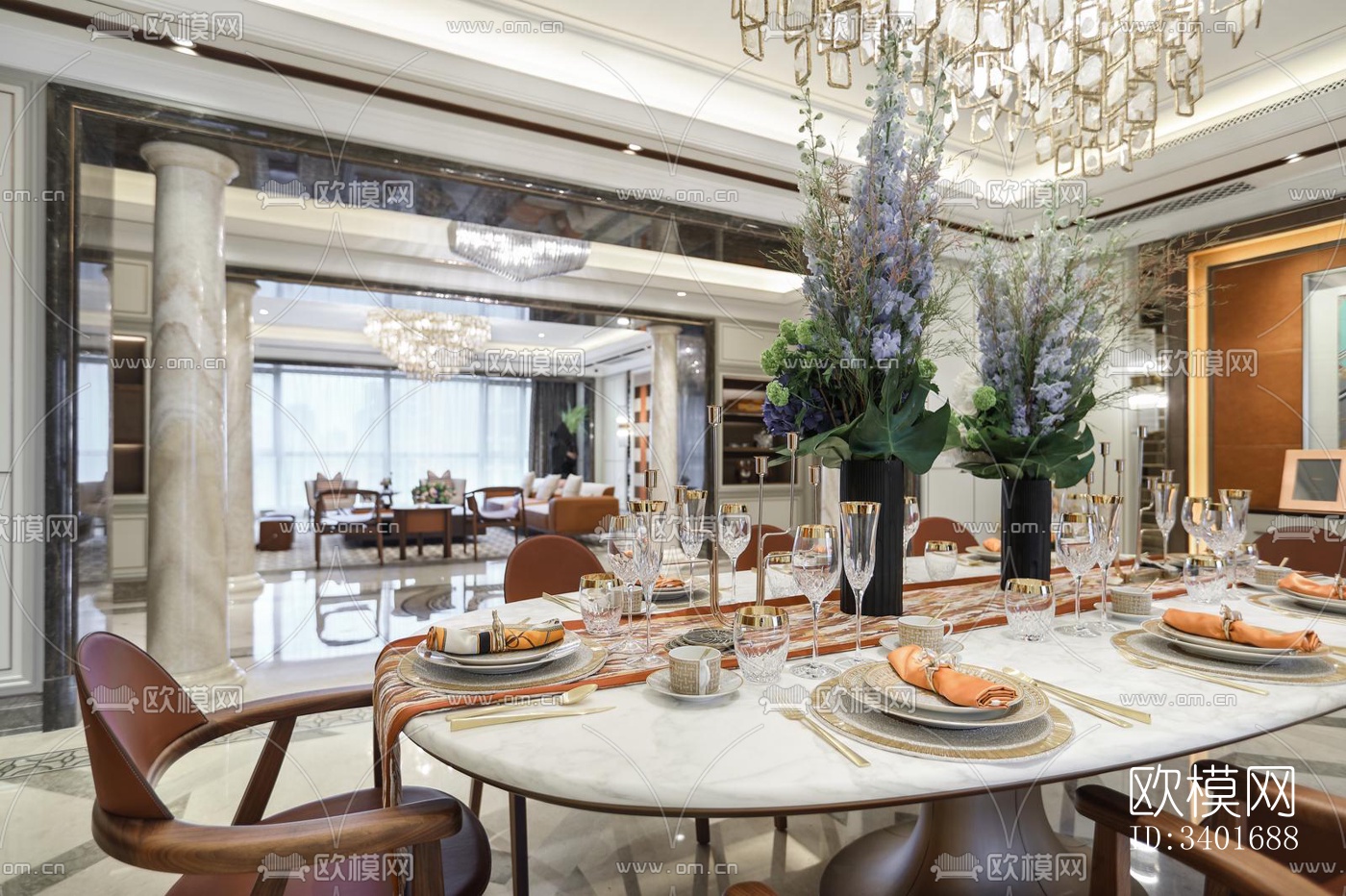 现代大平层效果图下载（渲染图5）