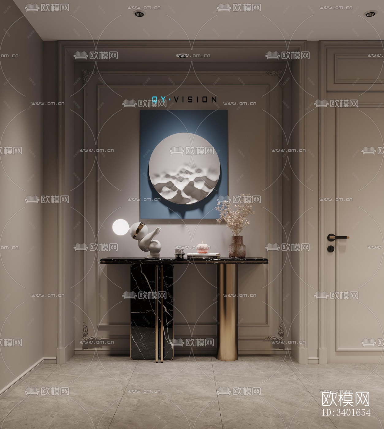 现代大平层效果图下载（渲染图12）