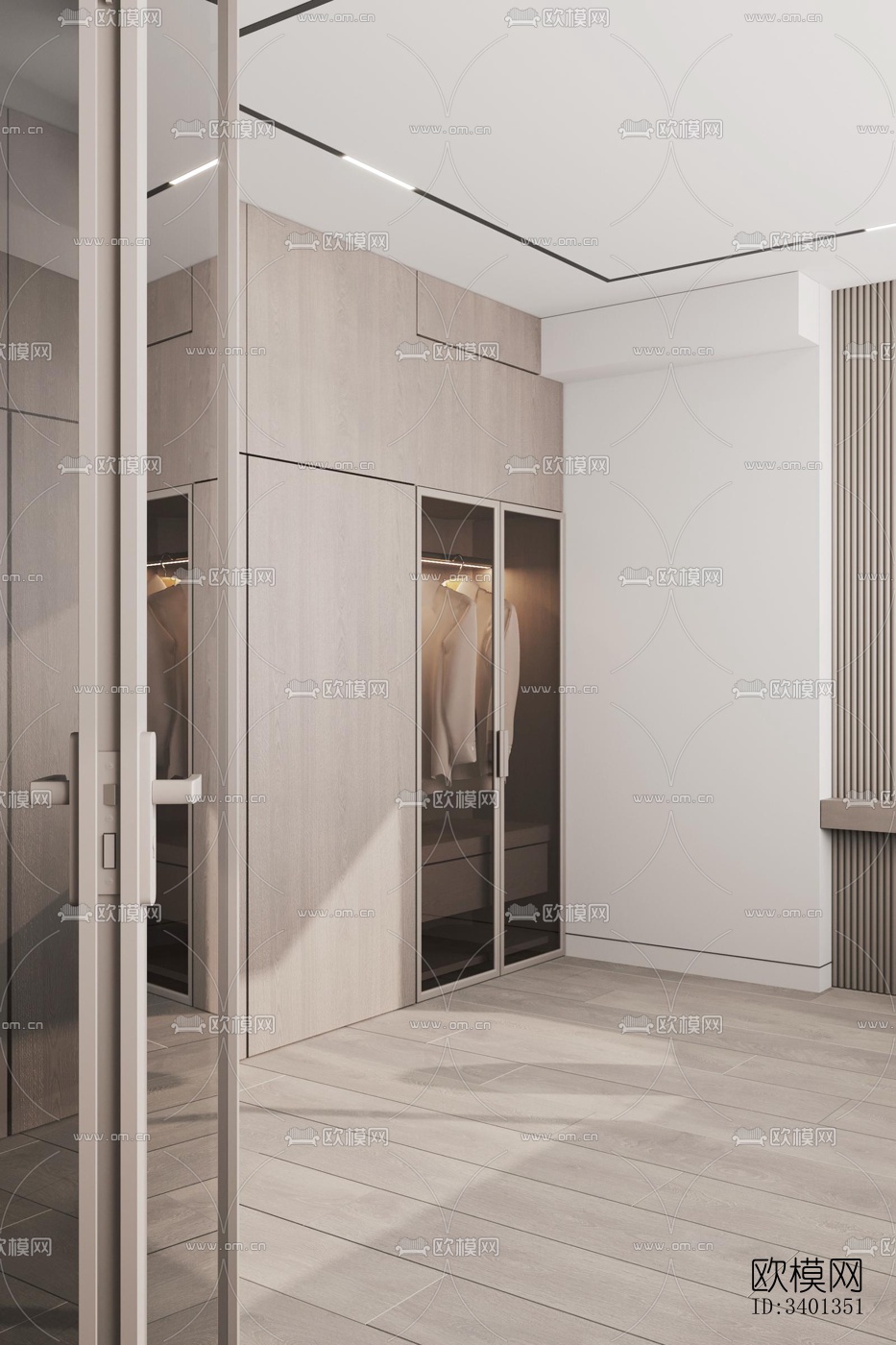 现代大平层效果图下载（渲染图2）