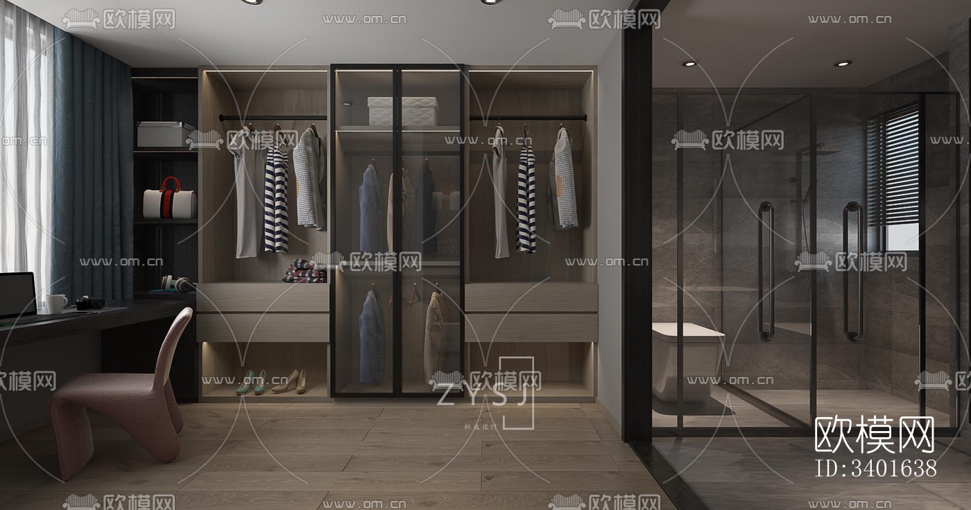 现代大平层效果图下载（渲染图5）