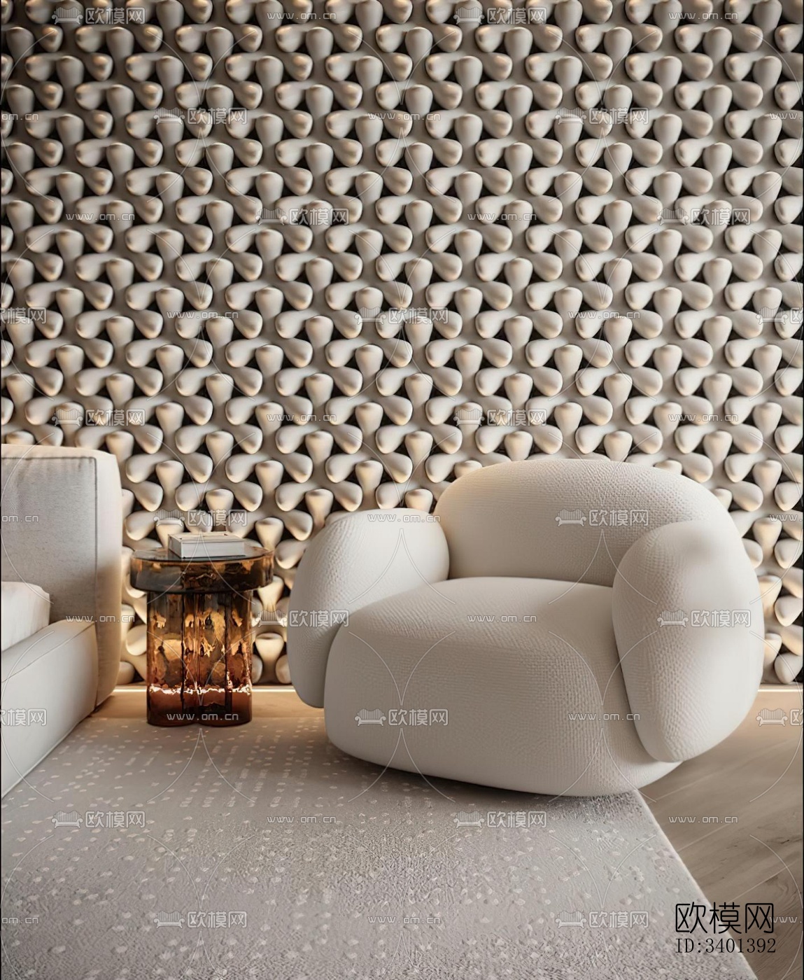 现代大平层效果图下载（渲染图2）