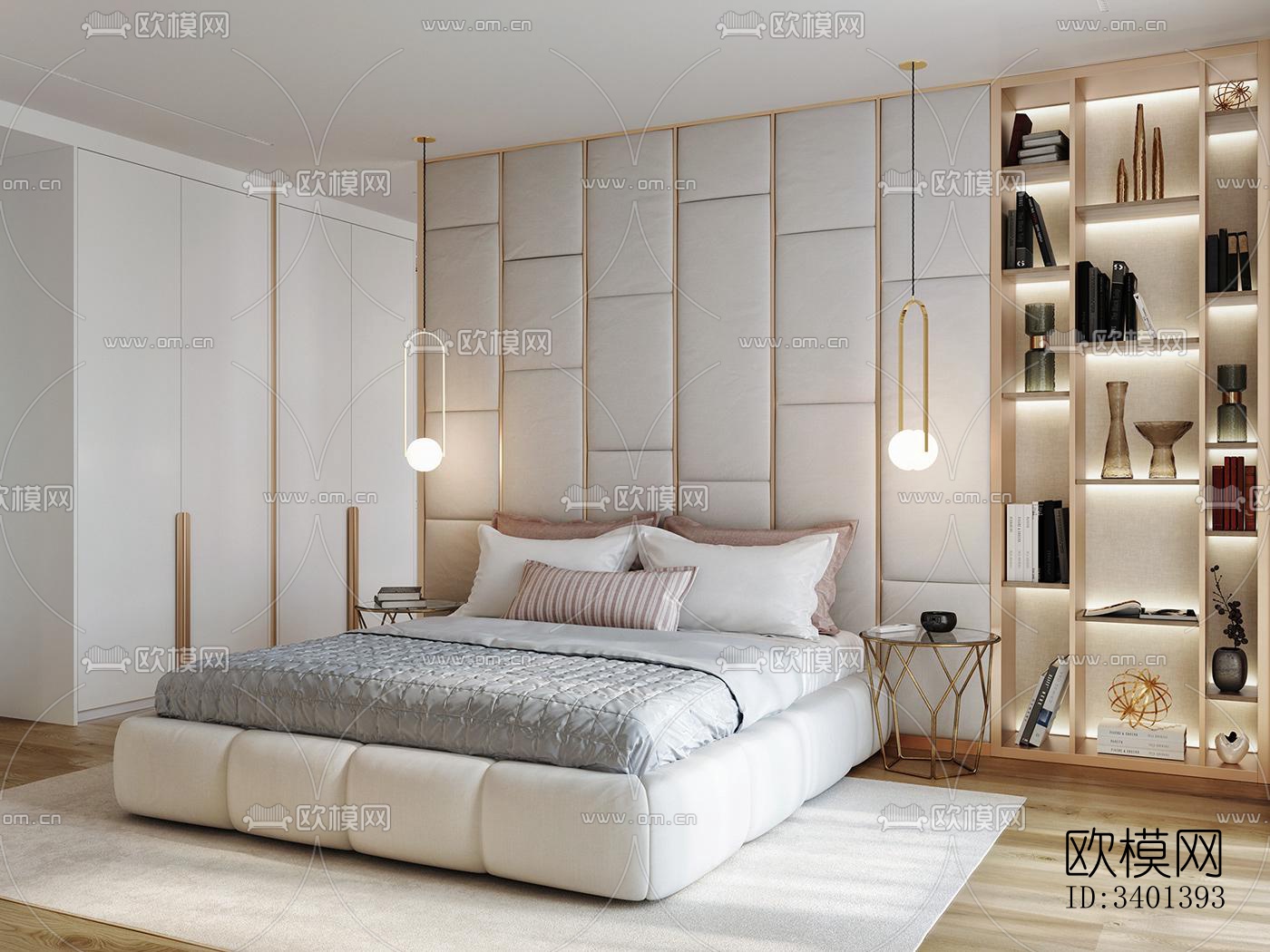 现代大平层效果图下载（渲染图3）