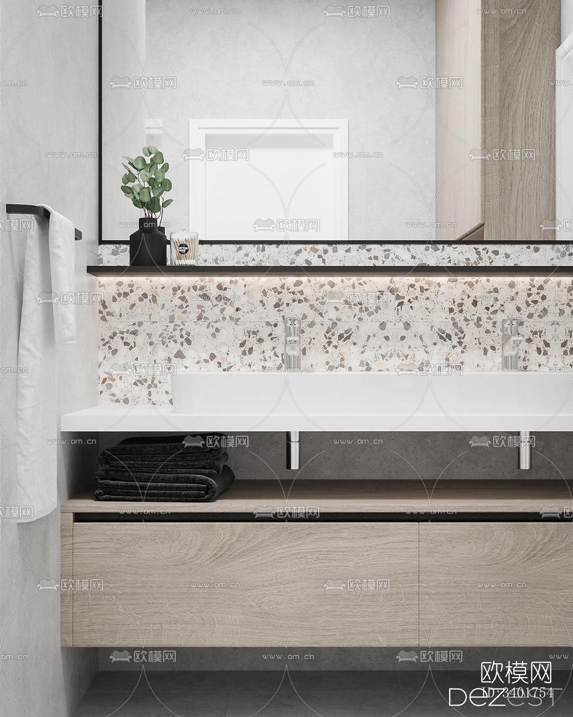 现代大平层效果图下载（渲染图4）