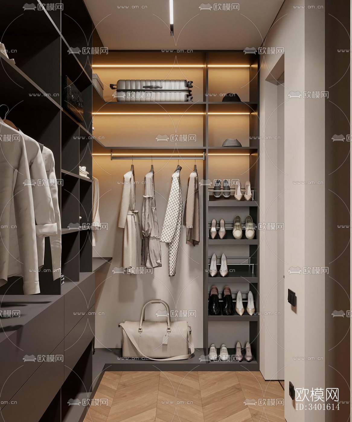 现代大平层效果图下载（渲染图8）