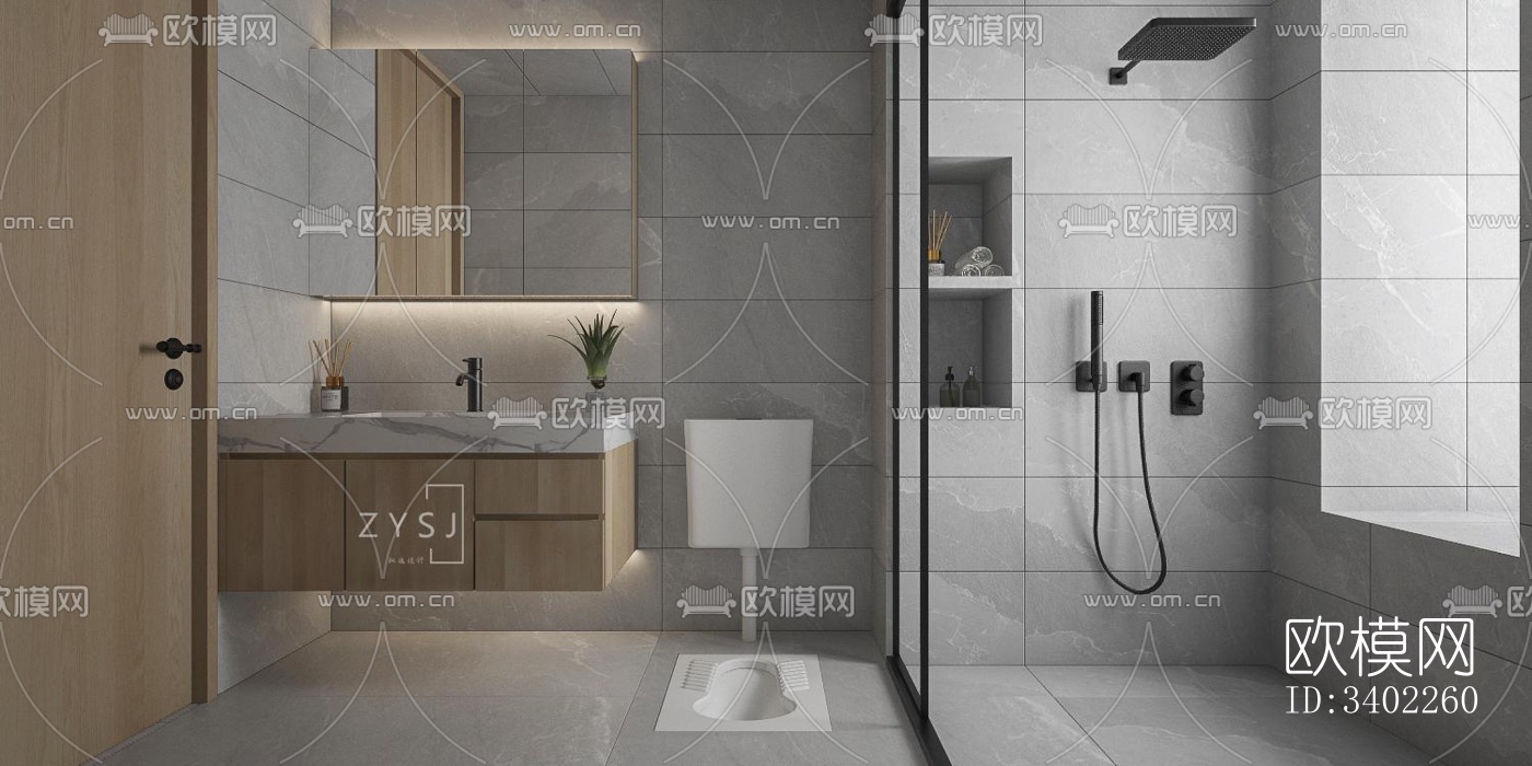 现代大平层效果图下载（渲染图16）