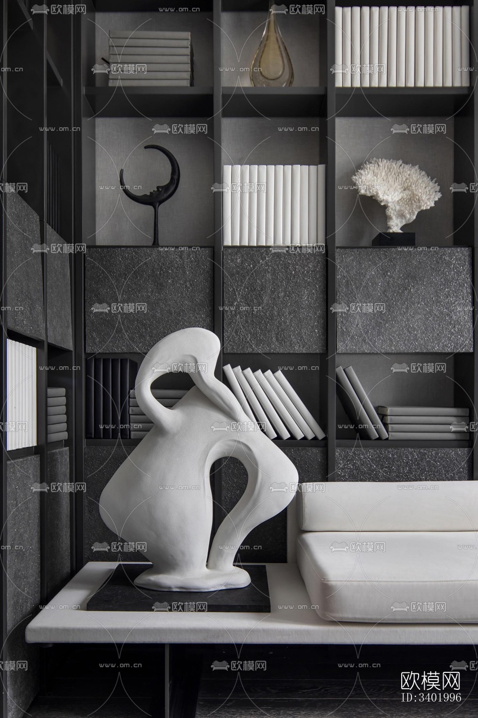 现代大平层效果图下载（渲染图16）