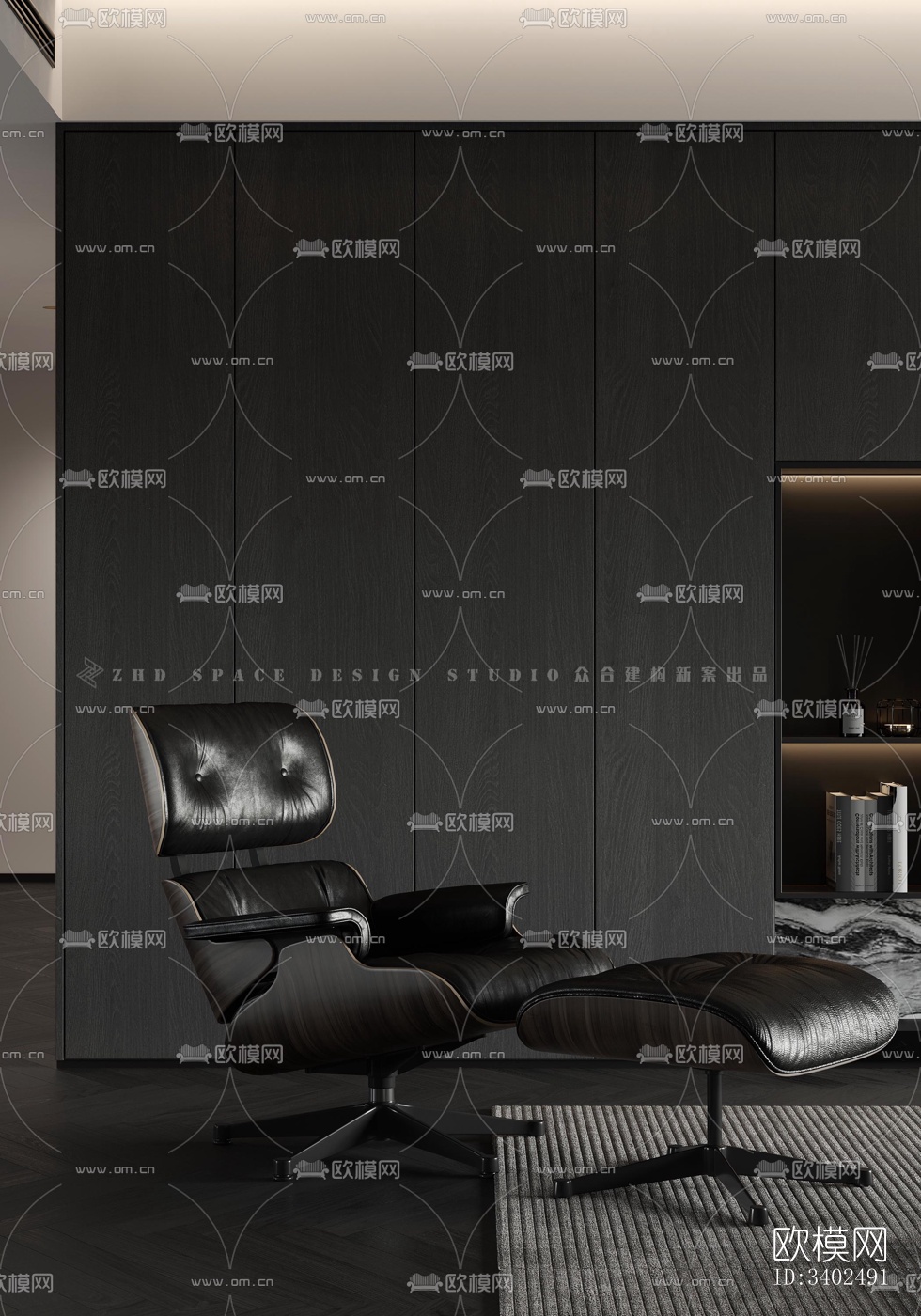 现代大平层效果图下载（渲染图11）