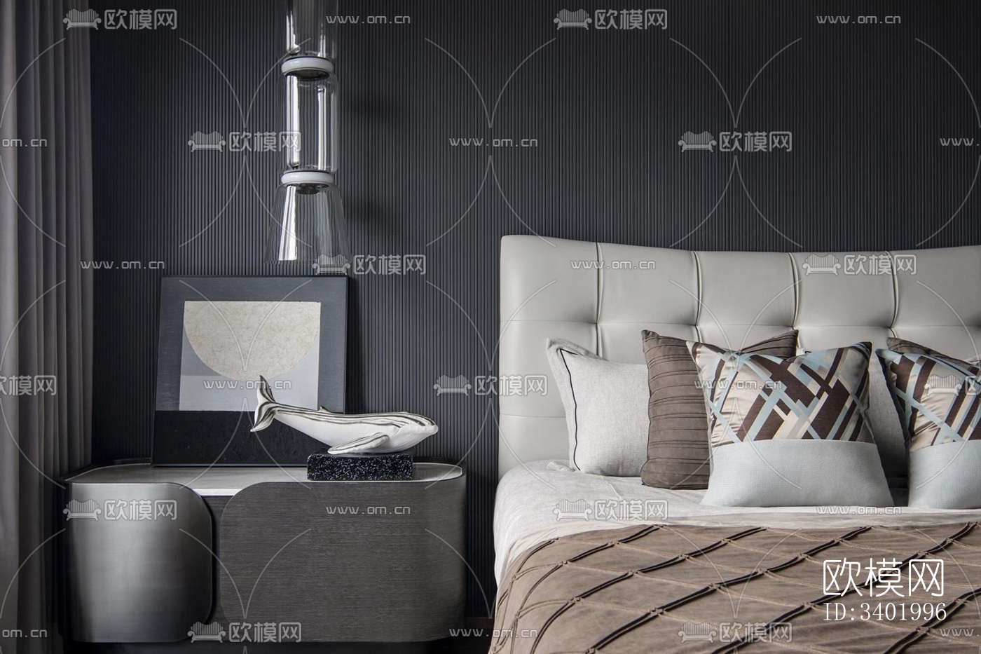 现代大平层效果图下载（渲染图8）