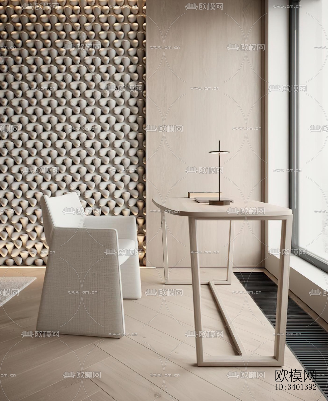 现代大平层效果图下载（渲染图12）