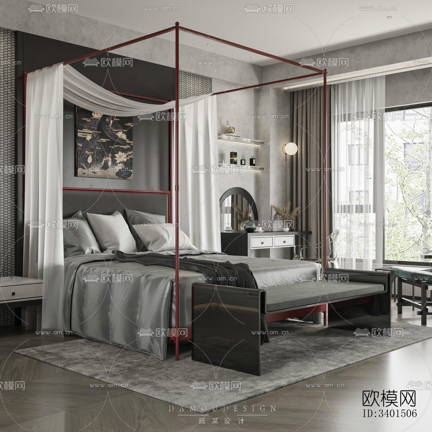 现代大平层效果图下载（渲染图4）