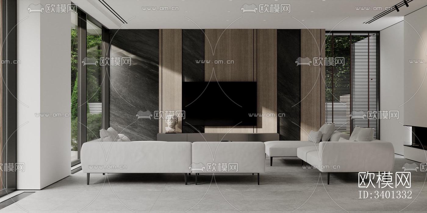 现代别墅效果图下载（渲染图1）