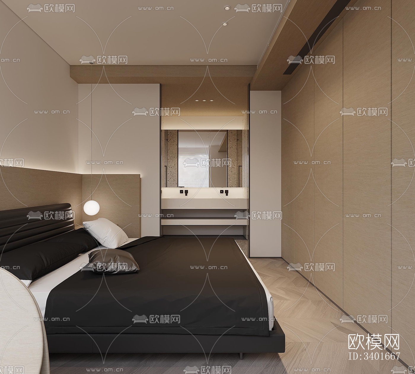 现代大平层效果图下载（渲染图4）