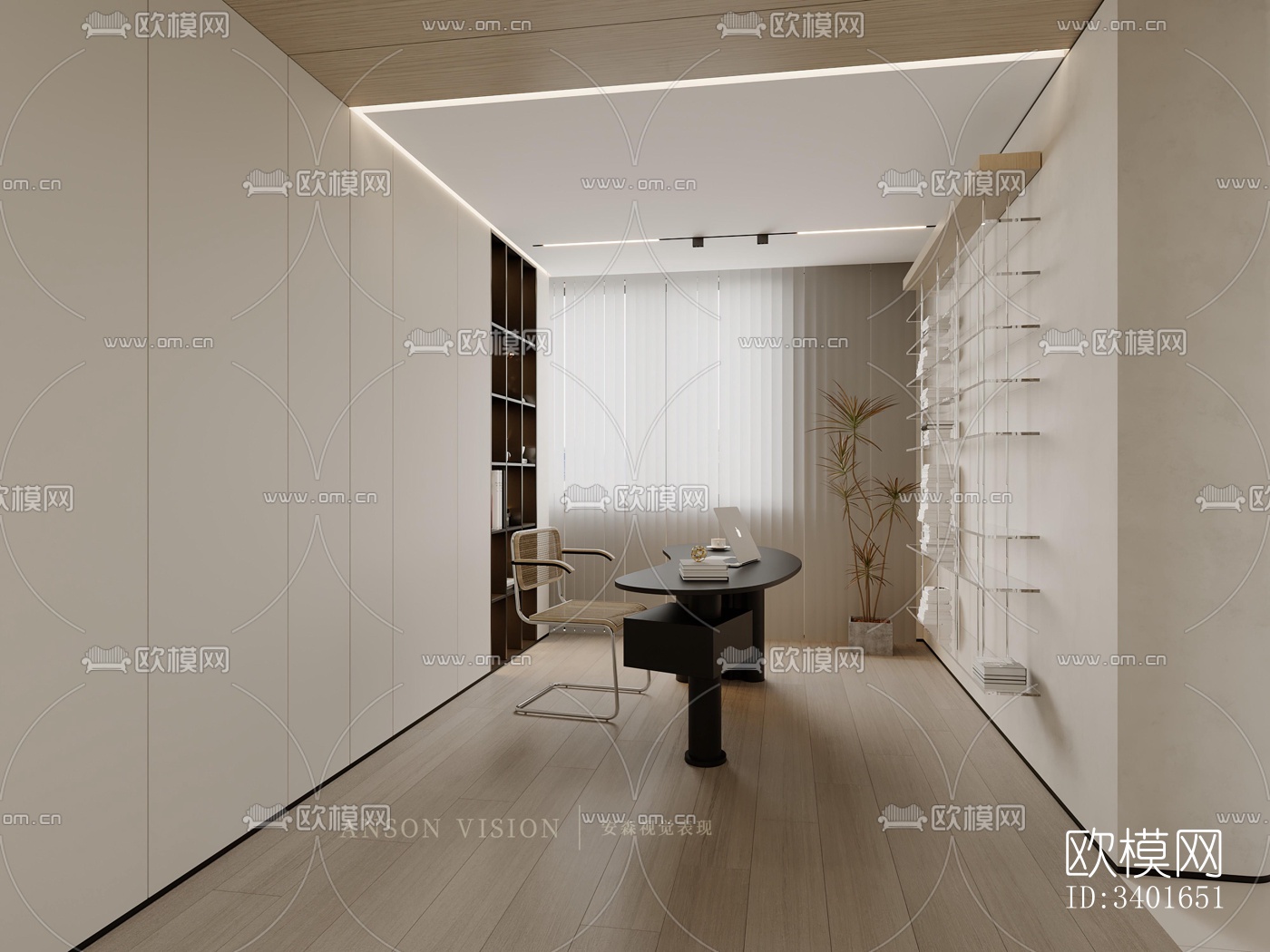 现代大平层效果图下载（渲染图10）