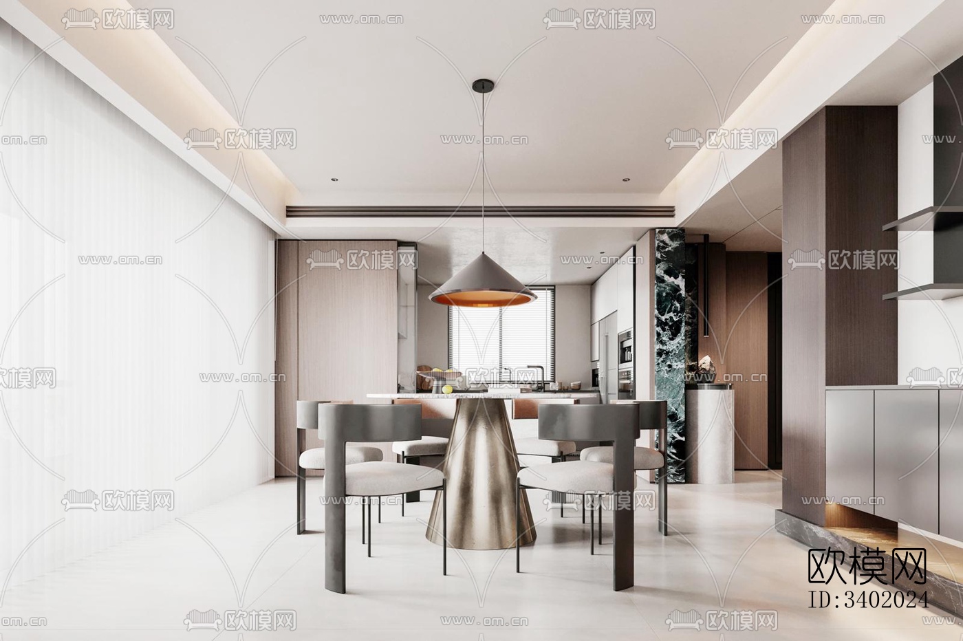 现代大平层效果图下载（渲染图15）