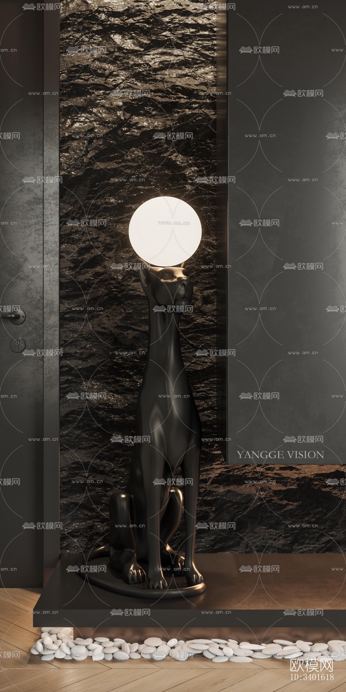 现代大平层效果图下载（渲染图5）