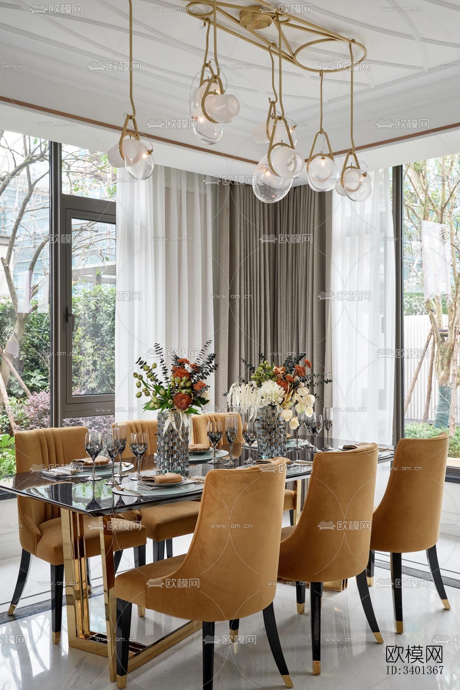 现代大平层效果图下载（渲染图5）