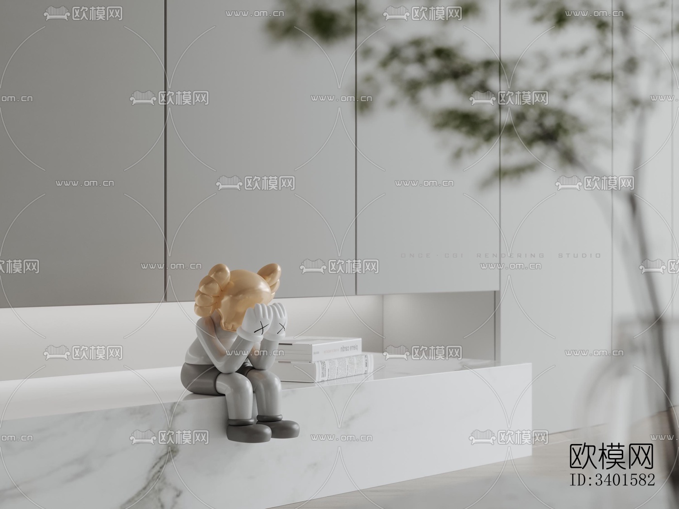 现代大平层效果图下载（渲染图18）