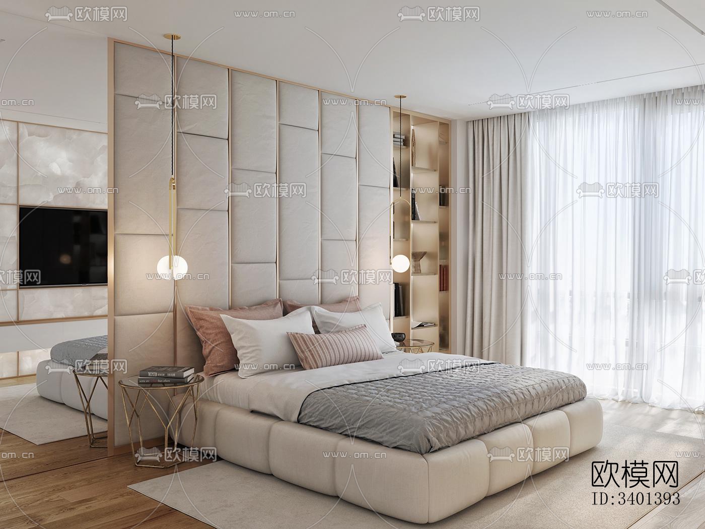 现代大平层效果图下载（渲染图4）