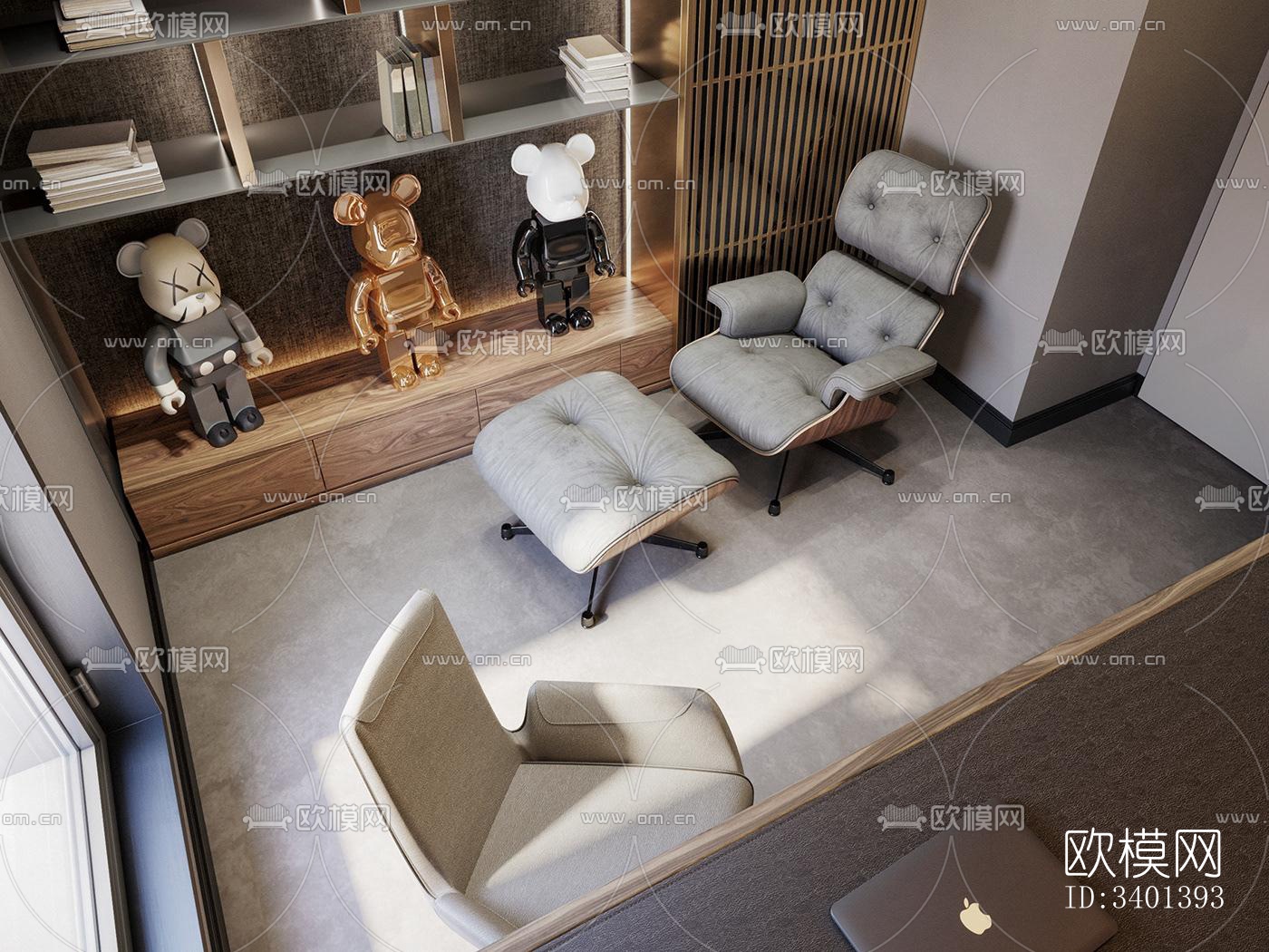 现代大平层效果图下载（渲染图15）