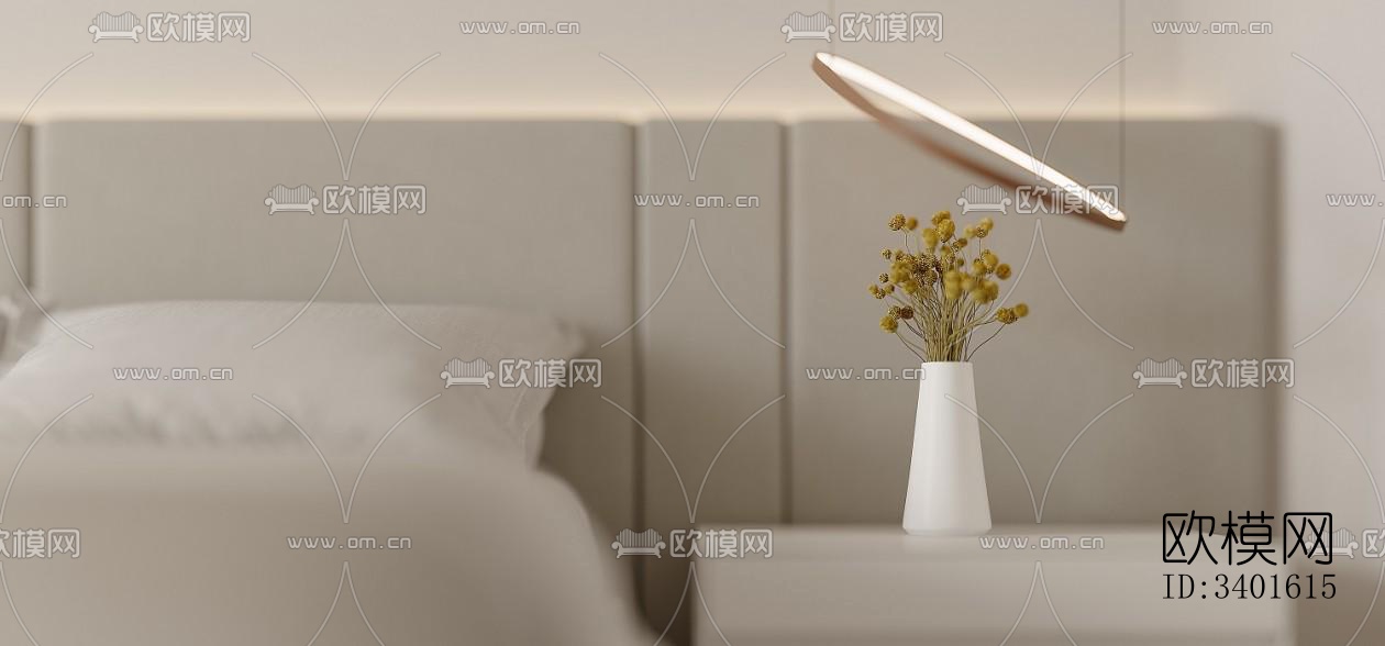 现代大平层效果图下载（渲染图3）