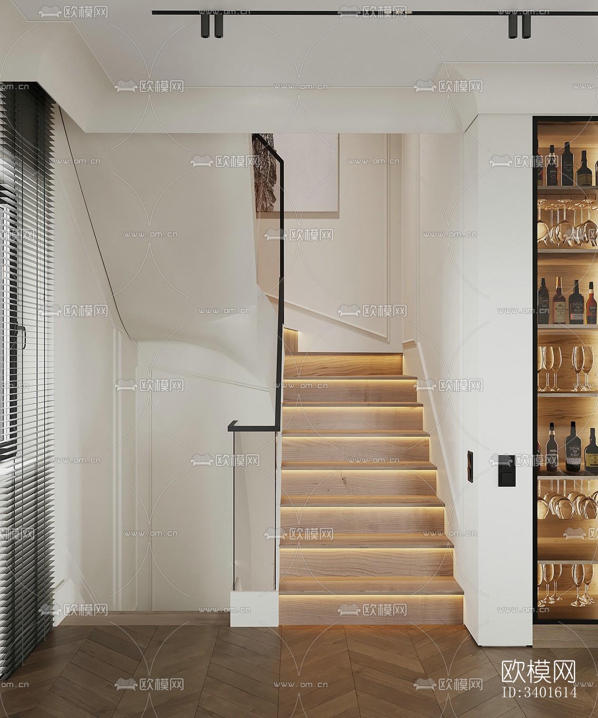 现代大平层效果图下载（渲染图4）