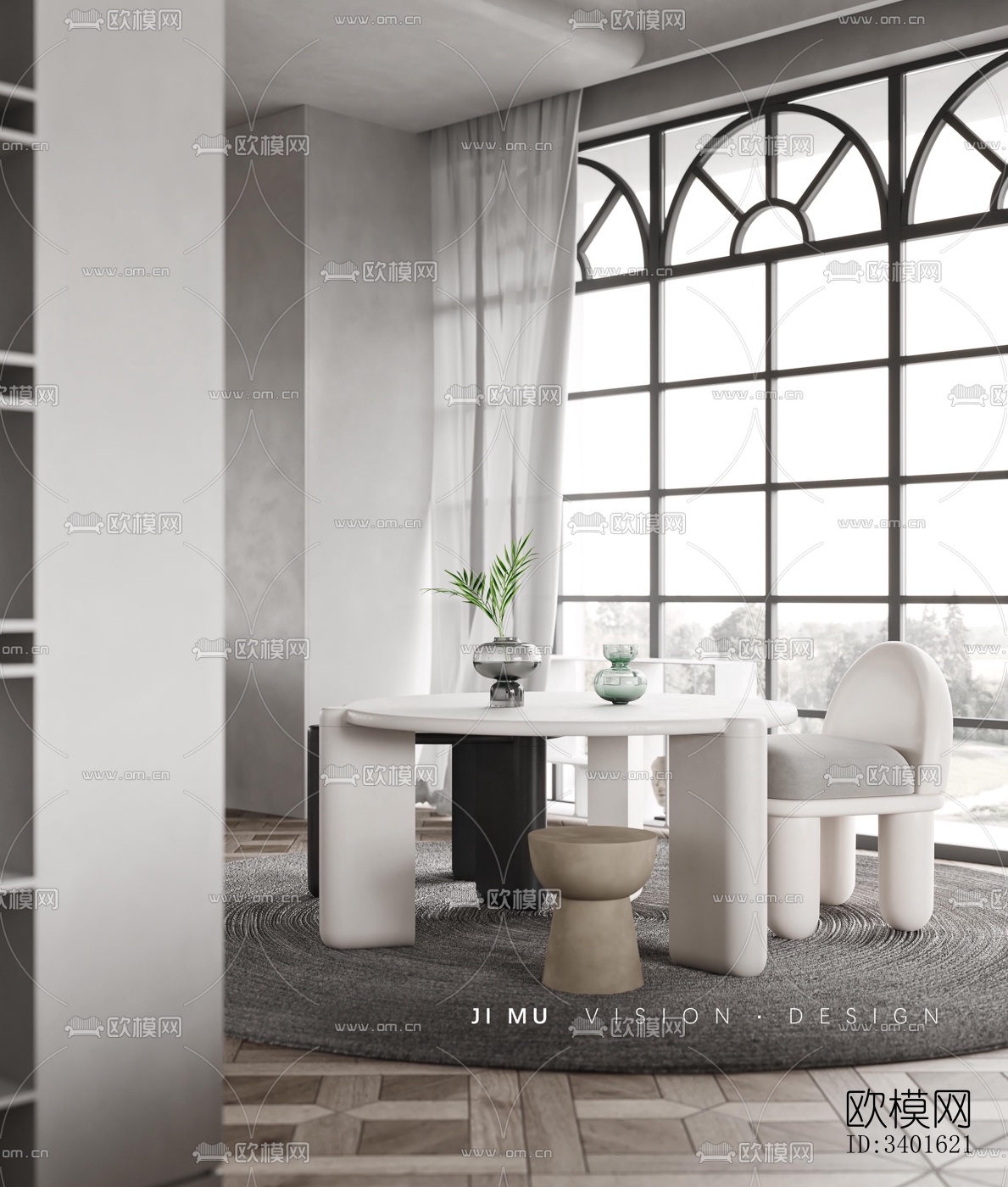 现代大平层效果图下载（渲染图7）