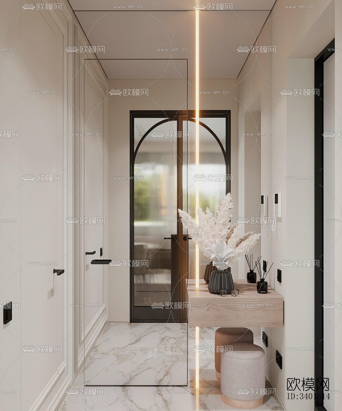 现代大平层效果图下载（渲染图12）