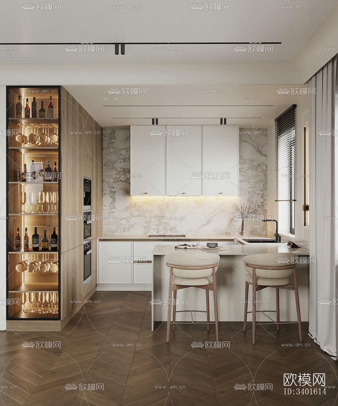 现代大平层效果图下载（渲染图17）