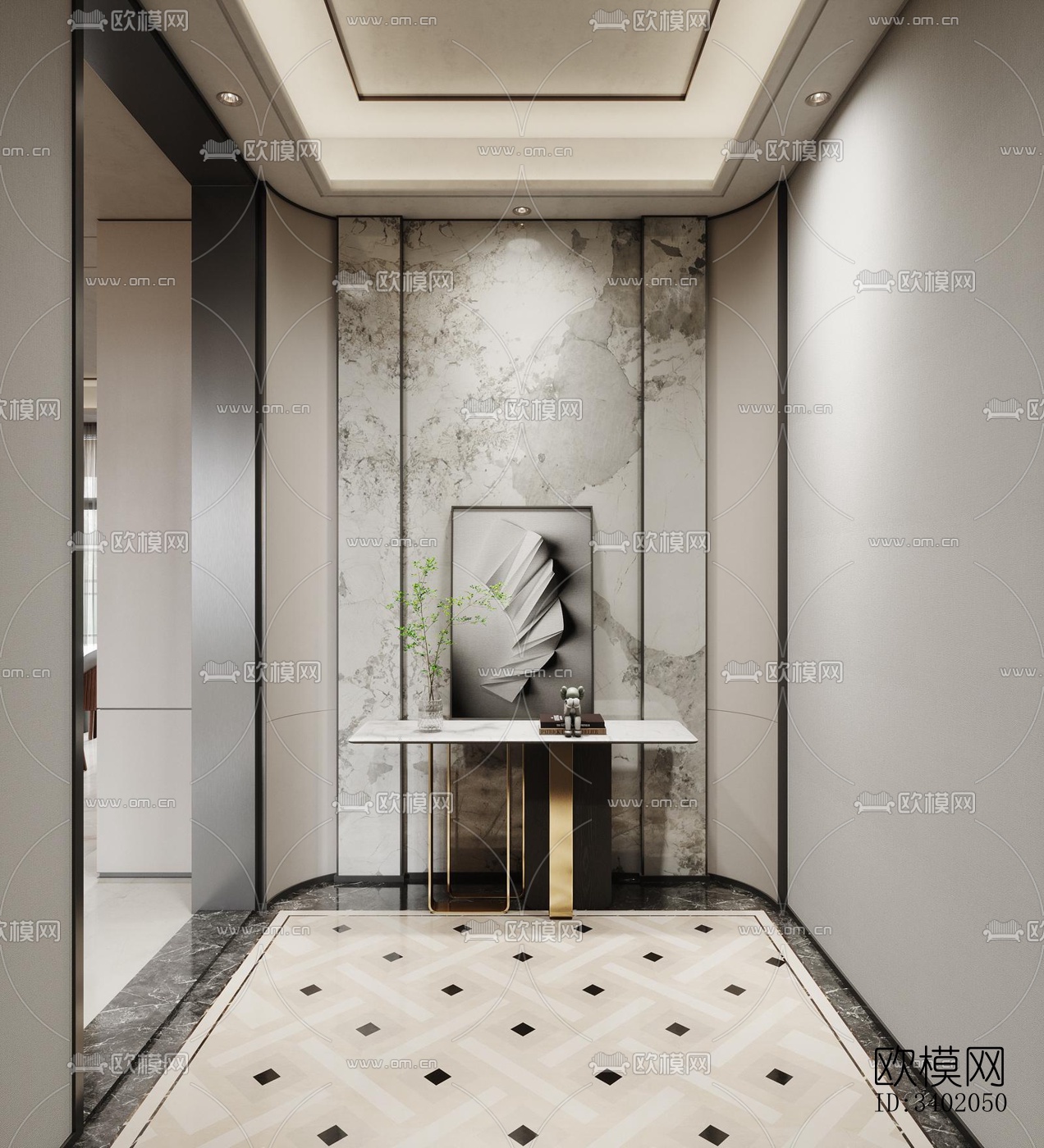 现代大平层效果图下载（渲染图13）