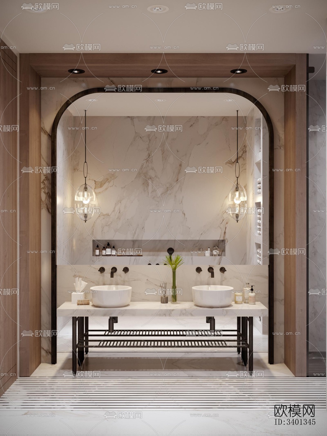 现代大平层效果图下载（渲染图6）